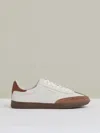 Reiss Off White/brown Suede Low-top Trainers In Multi