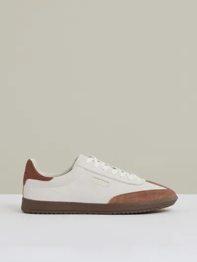 Reiss Off White/brown Suede Low-top Trainers