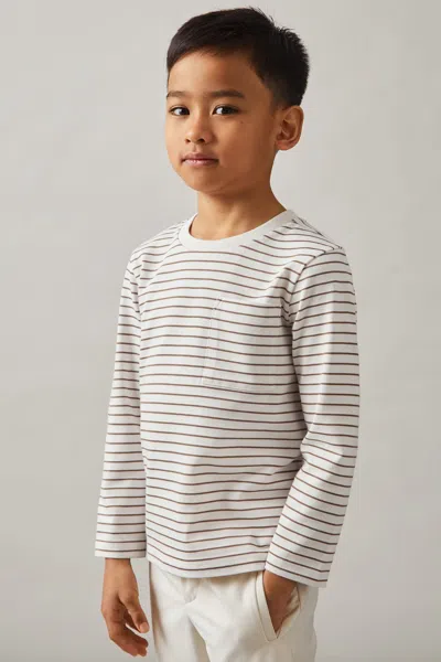 REISS OFF WHITE/CAMEL T-SHIRT