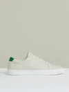 Reiss Off White/green Tumbled-leather Low-top Trainers In Multi
