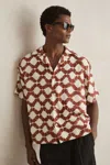 Reiss Makarb Abstract Floral Camp Shirt In Multi