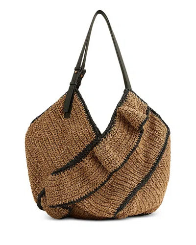 Reiss Olescha Ruffle Tote In Brown
