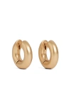 Reiss Oliva Plain Huggie Hoop Earrings In Gold Tone