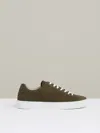 Reiss Olive Green Finley-leather Low-top Trainers In Green