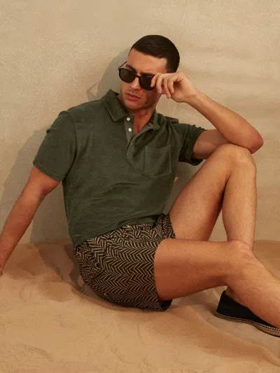 Reiss Olive Green Towelling Polo Shirt