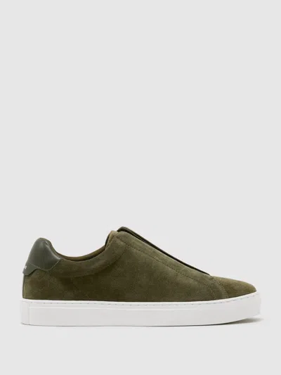 Reiss Olive Green Trainers In Multi