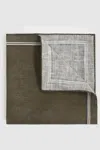 Reiss Olive Linen Pocket Square