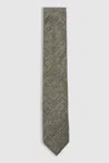 Reiss Olive Silk Pin-dot Tie