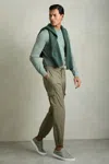 Reiss Olive Technical Cargo Drawstring Trousers