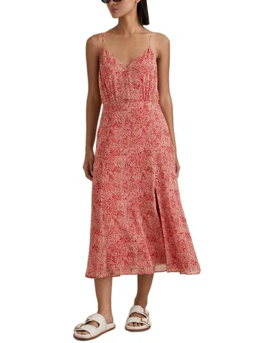 Reiss Olivia Printed Strappy Midi Dress In Red