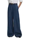 Reiss Dark Blue Petite Wide Leg Contrast Stitch Jeans In Blue
