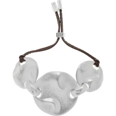 Reiss Ona Leather Cord Bracelet In Metallic