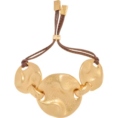 Reiss Ona Leather Cord Bracelet In Gold