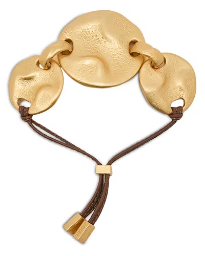 Reiss Ona Sculptural Disc Slider Bracelet In Gold