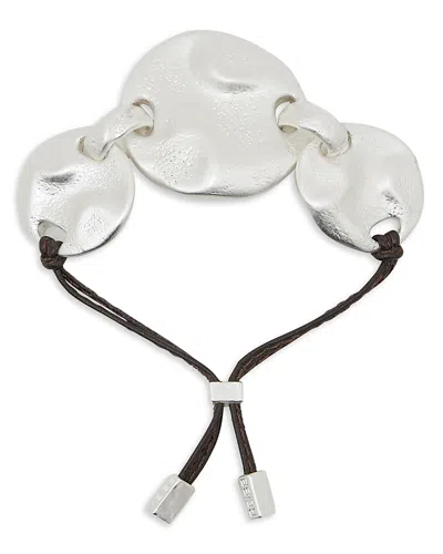 Reiss Ona Sculptural Disc Slider Bracelet In Silver