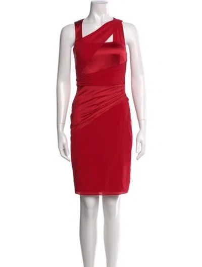 Pre-owned Reiss One-shoulder Knee-length Dress In Red