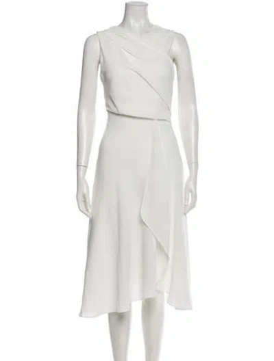 Pre-owned Reiss One-shoulder Long Dress In White