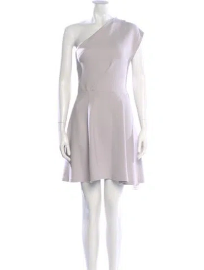 Pre-owned Reiss One-shoulder Mini Dress In Purple