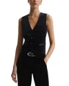 Reiss Black Single-breasted Tailored Waistcoat In Black