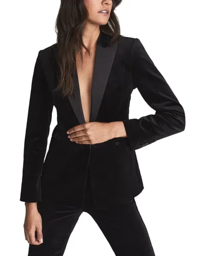 Reiss Opal Velvet Blazer In Black