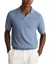 Reiss Cornflower Blue Open-collar Knit Polo Shirt