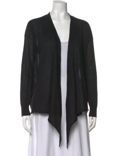Pre-owned Reiss Open Front Sweater In Black