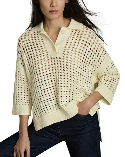 Reiss Open Stitch Jumper In Buttermilk