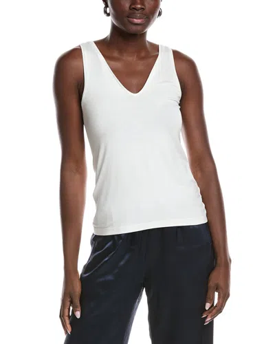 Reiss Ophelia Viscose V-neck Sleeveless Top In White