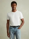 Reiss White Mercerised-cotton Crew-neck T-shirt In White