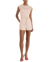 Reiss Ora Sheer Panel Structured Belted Playsuit