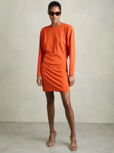 Reiss Orange Cowl Back Mini Dress