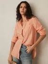 Reiss Linen Button Front Shirt