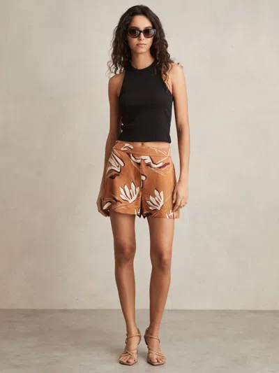 Reiss Orange Printed Twill Shorts