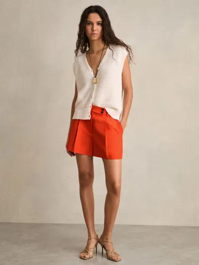 Reiss Orange Tailored Shorts With Linen