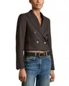 Reiss Orianna Cropped Blazer In Chocolate