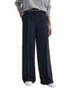 Reiss Oriel Wide-leg High-rise Stretch Woven-blend Trousers In Blue