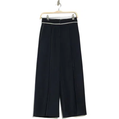 Reiss Oriel Stitched Wide Leg Pants In Navy