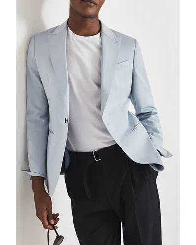 Reiss Orient Linen-blend Blazer In Blue