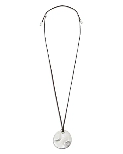 Reiss Orla Sculptural Disc Pendant Necklace In Silver
