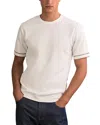 Reiss Oscar Piped Textured Crewneck Tee In White