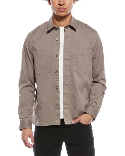 Reiss Oscar Twill Shirt In Brown