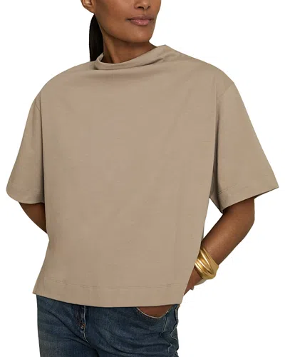 Reiss Oversized Crewneck Tee In Neutral