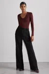 Shop Reiss Oxblood Maeve Atelier Knitted Silk-blend Top