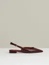Reiss Oxblood Aubrey Leather Slingback Ballerina Pumps In Red