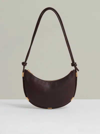 Reiss Oxblood Leather Rope Strap Shoulder Bag In Burgundy