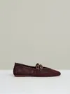 Reiss Oxblood Mesh Double-strap Ballet Flats In Burgundy