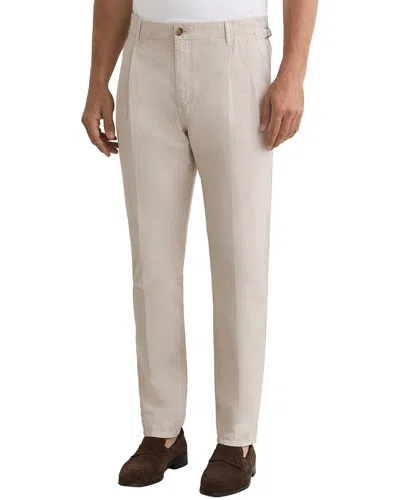 Reiss Pablo Side Adjuster Linen-blend Trouser In Neutral