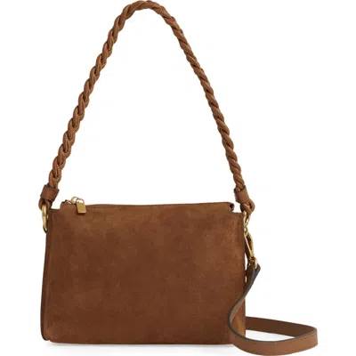 Reiss Paige Suede Crossbody Bag In Beige