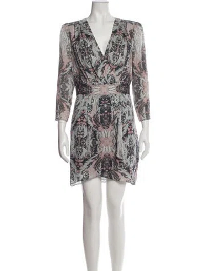 Pre-owned Reiss Paisley Print Mini Dress In White