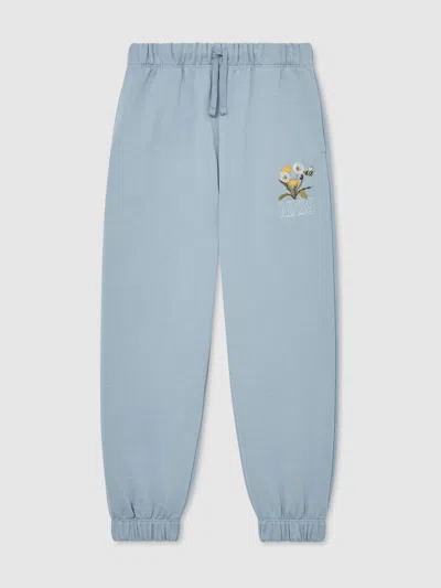 Reiss Kids'  Pale Blue Dodd 13-14 Yrs Cotton Dandelion Logo Cuffed Joggers In Multi